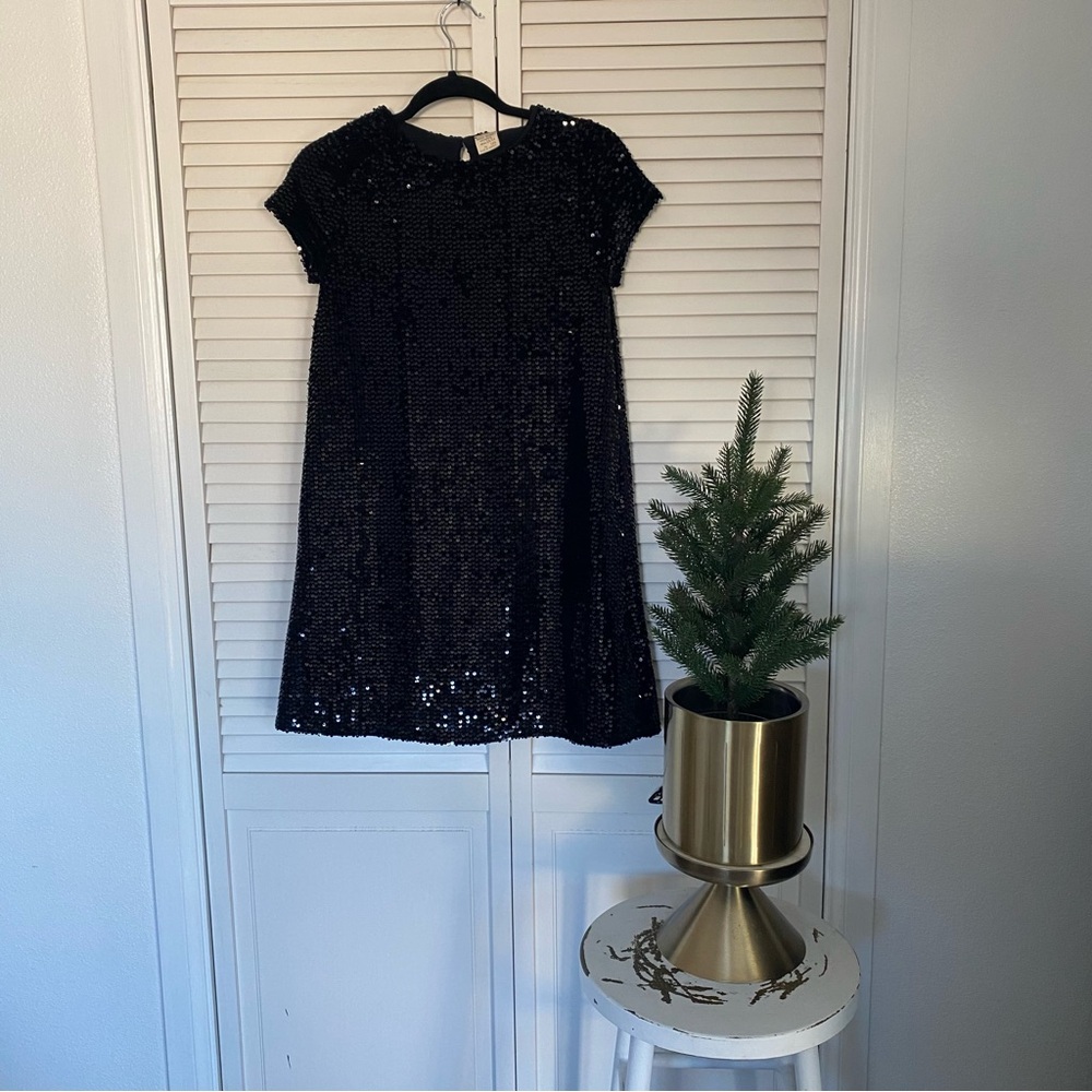 Zara Kids Collection Girls Black Sequin Dress **One Day Shipping**